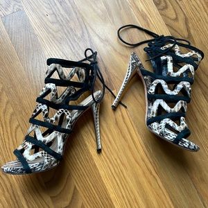 MARCIANO snakeskin lace up heels 35.5
